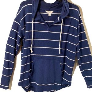 Lightweight Striped Throwover Sweatshirt